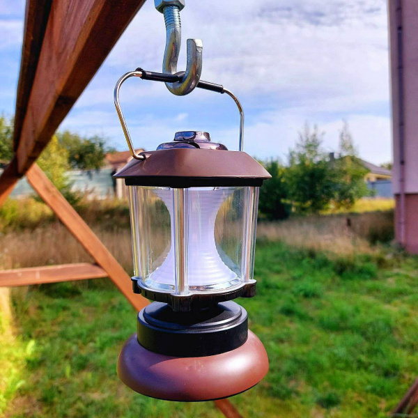 Кемпинговая лампа в стиле ретро Camping lantern 6602 с регулируемой яркостью (USB или батарейки, 3 режима работы)